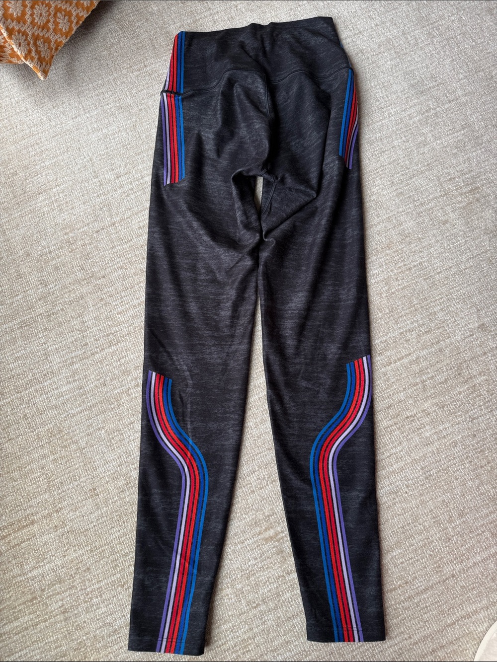 With  Black Active Leggings with Colorful Stripe Detail size small